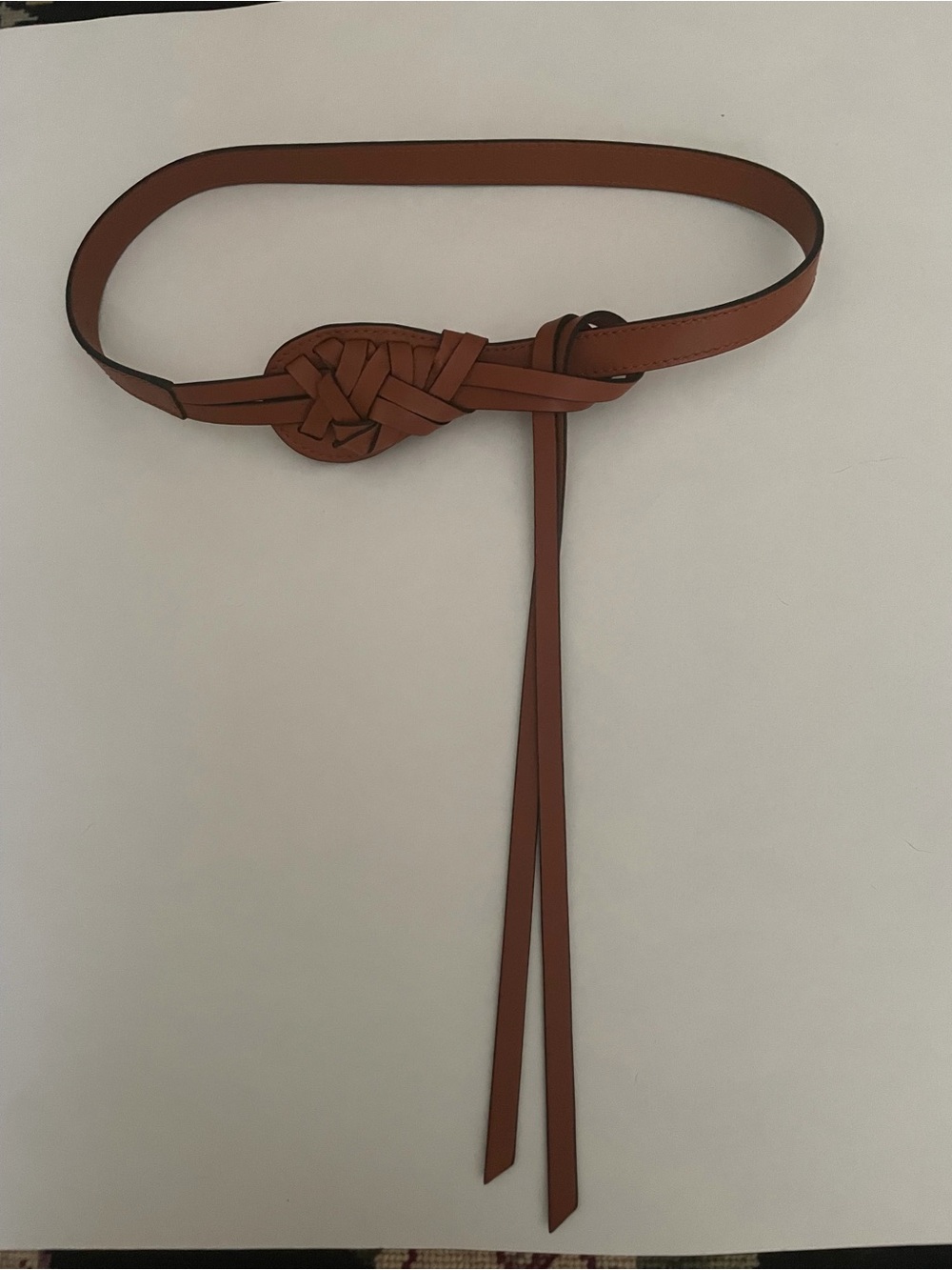 Ulla Johnson Cognac Leather Knot Wrap Belt